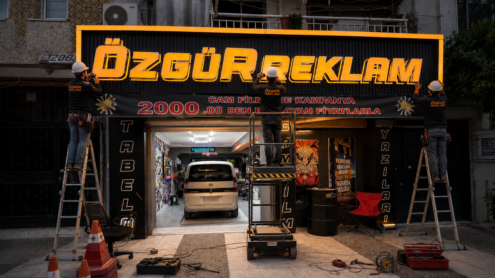 Özgür Reklam tabela montajı